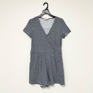 Boden Caroline Jersey Playsuit Women's Blue Geometric Shorts Romper in size 10